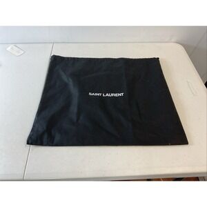 Saint Laurent Black Cloth Lined Dust Bag 18"x15 Designer Drawstring Large